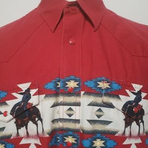 Western Wrangler Pearl Snap Cowboy Aztec Shirt